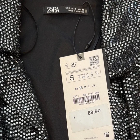 Silver Sequin Blazer Dress with POCKETS - Picture 3 of 3